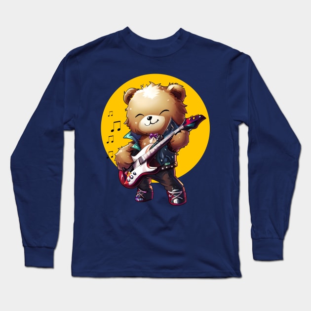 Teddy Rockstar Long Sleeve T-Shirt by kostjuk